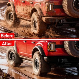 XWQZ Mud Flaps Fits Ford Bronco Accessories 2021 2022 2023 2024 2025,Splash Guards Compatible with Bronco Accessories 2/4-Door，4PCS Front and Rear No Drilling Fenders Tire Protector Exterior Accessory