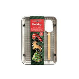 Nordic Ware Holiday Quarter Sheet With Rack, Cutters, & Spatula | 6-Piece Set