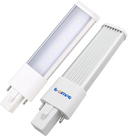 E-Simpo L135mm/5.3" 2-Pack 4W G23 Bulb 2-Pin Plug-in Horizontal Retrofit Lamp CFL PLS-7W Replacement 110V 220V 180° View Angle Recessed Down Bulb (Warm White 3000-3500K)