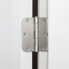 HOME MASTER HARDWARE 3.5 in. x 3.5 in Door Hinges Residential Interior Bedroom Hardware Door Hinge with 5/8" Radius Corner Satin Nickel 18-Pack