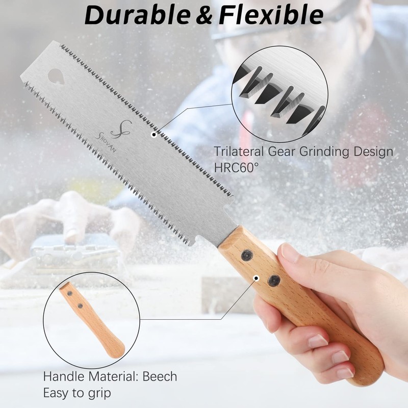 Japanese Hand Saw Woodworking Tools, SS SHOVAN Double Edged 11/17