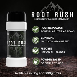 Green Rush Nutrients Root Rush Rooting Powder for Cuttings & Clones - Cloning and Rooting Hormone for All Plants (50 g)
