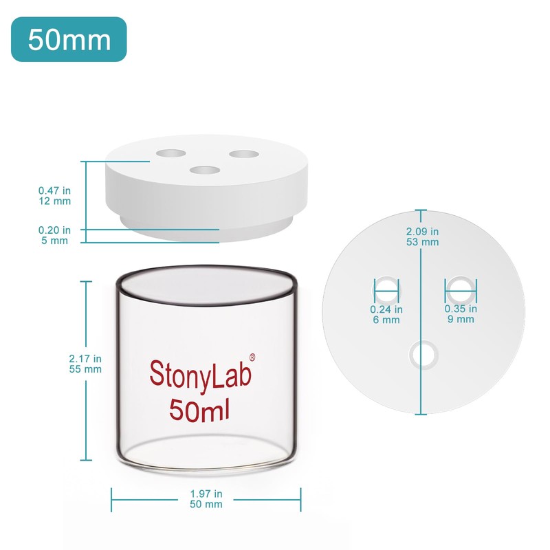 stonylab Single Chamber Electrolysis Cell, Unsealed, Simple Three Electrode Reaction