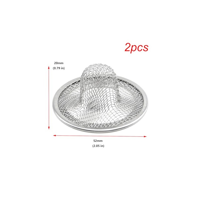 Antrader Kitchen Sink Strainer, 2Pcs Stainless Steel 2-Inch Diameter Mesh