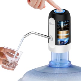 CoolWAY Electric Water Pump for 2-5 Gallon Bottled Water, Fast Flow Portable USB Rechargeable Water Dispenser for Outdoor, Camping, Office and Home Use
