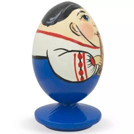 Ukrainian Boy in Embroidered Shirt Wooden Figurine