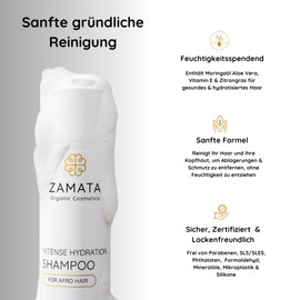 Certified Intense Hydration Shampoo for Afro Hair & Curls - Lemongrass Infused Formula for Active Lifestyles - Vegan & Natural - 250 ml