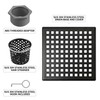 BAUNVB Square Shower Drain 4 inch, Matte Black 304 Stainless