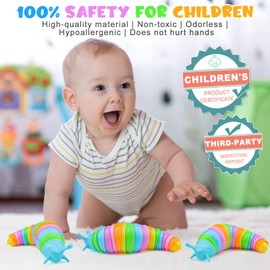 Cevioce Sensory Slug Fidget Toys,Fidget Slug Toys for Adults & Kids Party Favors,1 PC Cute Autism Sensory Toys for Autistic Children,Toddler Easter Basket Essentials Travel Toys for 3+