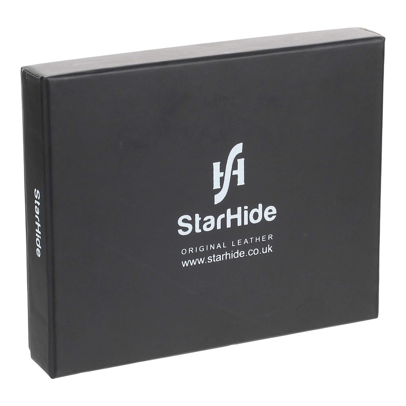 STARHIDE Ladies RFID Blocking Genuine Leather Clutch Wallet with Side