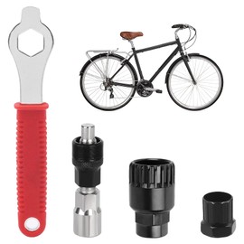 4Pcs Crank Removal Tool, Bike Crank Extractor and Bottom Bracket Remover with 1 Spanner Wrench, Bicycle Crank Arm Extractor Tool for Mountain Bike Bicycle MTB Square Threaded Crankset