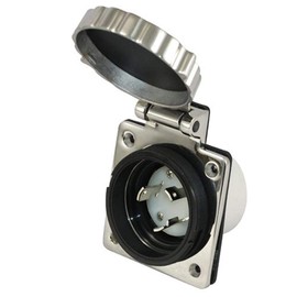 Conntek 30-Amp 125V Locking Marine Boat Detachable Stainless Steel Power Inlet
