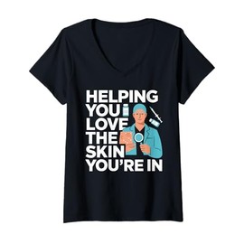 Womens Dermatologist Doctor Skin Dermatology Profession V-Neck T-Shirt