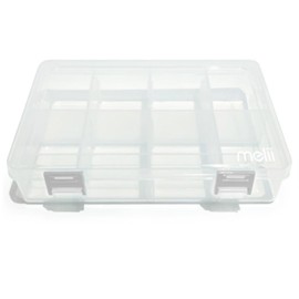 melii melii 8 Compartment Snackle Box C Adjustable, Divided Snack Container, Food Storage for Kids and Adults, Removable Dividers, Arts & Crafts, Beads, BPA-Free - Clear