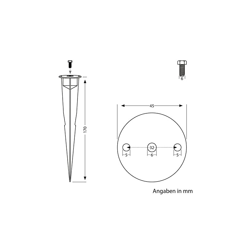 parlat LC-SS-115 Ground Spike 18.3 x 4.5 x 4.5 cm