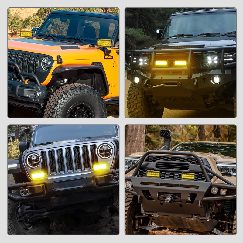 Nilight 6.5 Inch LED Light Bar Cover 2 PCS Amber