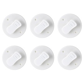 Classicseali 6pcs Guard Showers Clips,Self Adhesive Shower Curtain Clip,Windproof Splash Shower Curtain Clips to Wall for Curtains,Round Showers Clip for Fixing Curtains(White)