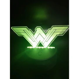 Unbranded Edge Lit Tabletop Sign, Multi-Colored LED, Wonder Woman Emblem, Art, Night Light