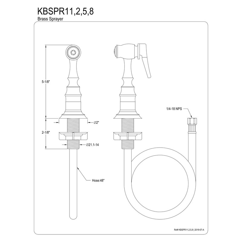 Kingston Brass Gourmetier KBSPR18 Kitchen Faucet Sprayer, Brushed Nickel