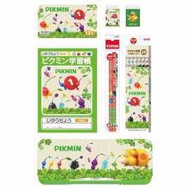 Pikmin Stationery Set, 6-piece Set, Mitsubishi Pencil, Back to School Preparation Stationery, Character Goods, Mail Order