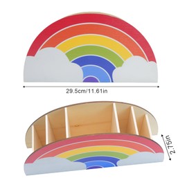 INHEMING Rainbow Pen Holder, Pen Holder, Desk Organiser, Table Organiser, Wooden Pen Organiser, Pen Holder for Girls - Pen Cup, Table Organiser