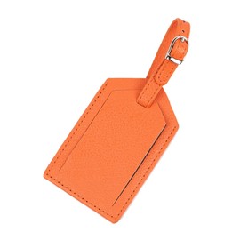 Yurosiay Suitcase Tag Colourful PU Leather Luggage Tag Waterproof Travel Tag Fashion Suitcase Tag with Address Label Travel Suitcase Name Tag Labels Suitcase for Travellers Businessman Orange