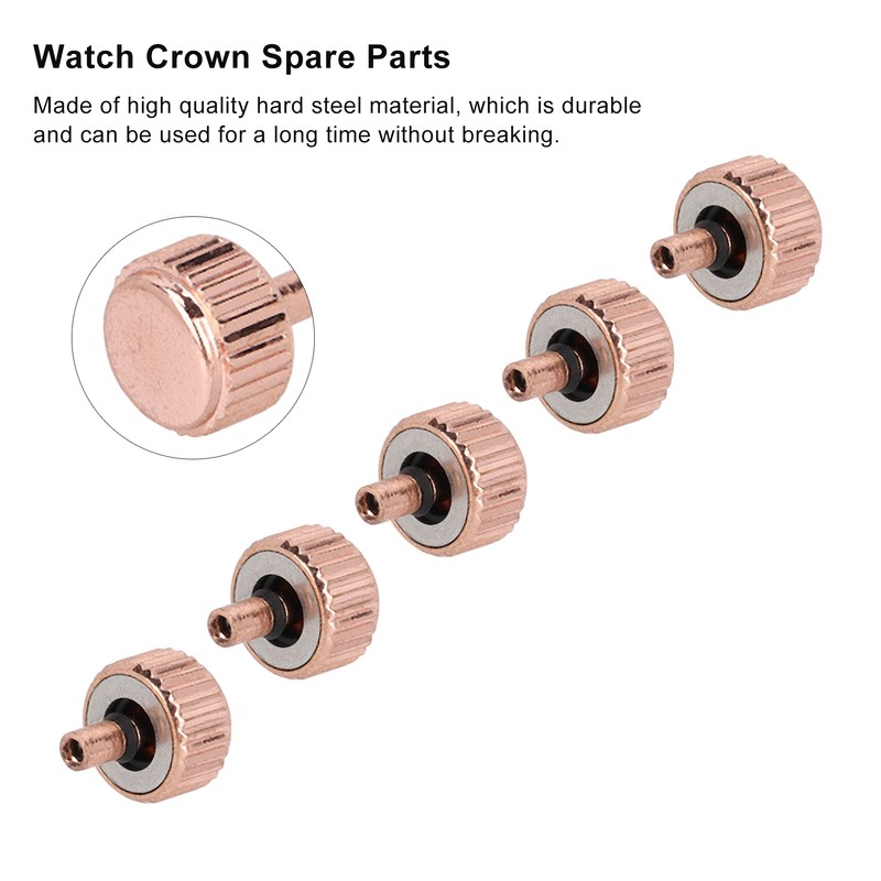 5pcs Professional Watch Crown Steel Wrist Watch Parts Watchmaker Repairing