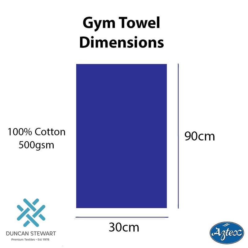 aztex 100% Cotton Deluxe Gym Towel, 30 x 90cm -