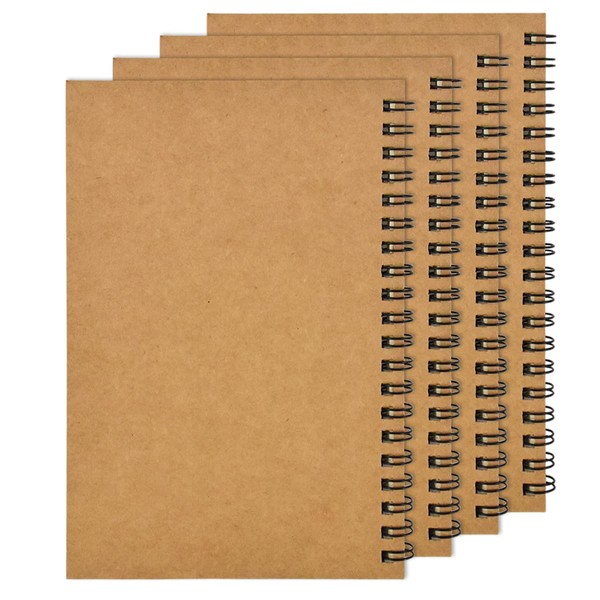 Pack of 4 A5 Sketchbooks for Artists, 100 Pages /
