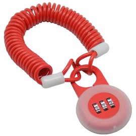 フォグリア(Foglia) キャンディロック 3mm×1800mm RED レッド 自転車 コイル ワイヤー 3桁 マイセット 好きな番号に設定可能