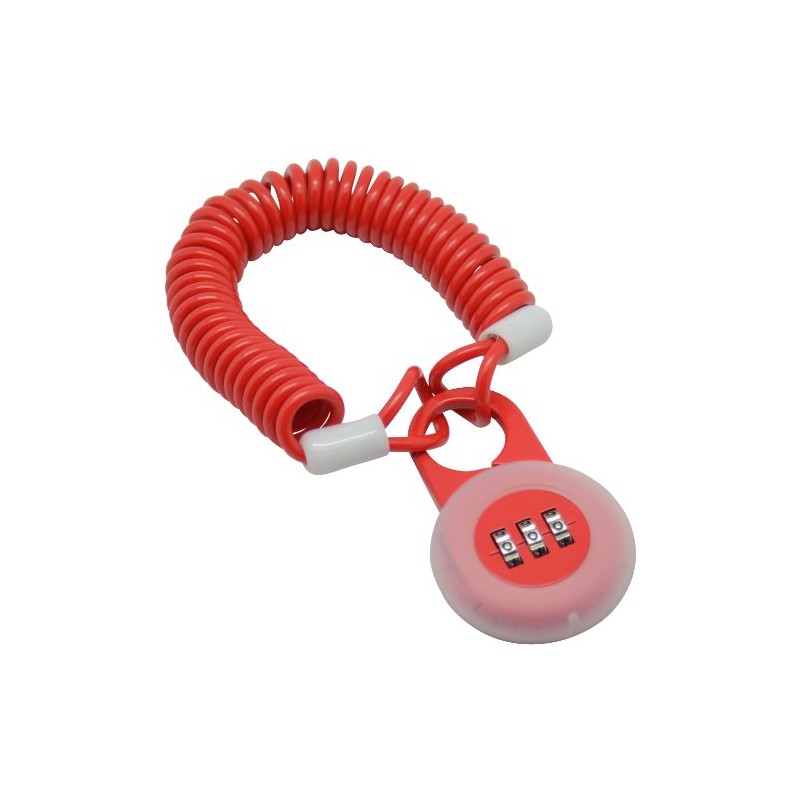 フォグリア(Foglia) キャンディロック 3mm×1800mm RED レッド 自転車 コイル ワイヤー 3桁 マイセット