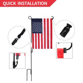 Anley Upgraded Garden Flag Plastic Stopper Stops and Anti-Wind Alligator Clips - Durable & Weather Resistance for 5 Garden Flag Poles Stands - 10 Pieces Set