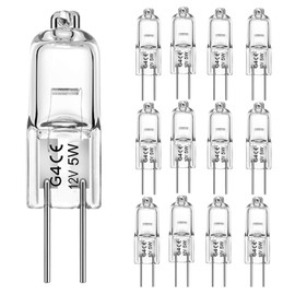 WeshLMPO - foco halógena G4 de 5 W de 2 pines de 12 V G4 de repuesto para luz de disco debajo del gabinete, candelabros, lámpara de computadora de iluminación de paisaje de 2700 K, blanco cálido