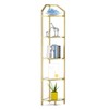 5-Tier Corner Shelf Stand, Gold Corner Bookshelf, Bathroom Storage Rack