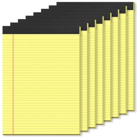 PINJINGPRO 8 Pack Yellow Legal Pads 8.5 x 11 Yellow Notepads 30 Sheets/60 Pages Narrow Ruled, Double-Sided Recycled Paper Writing Pads 8.5 x 11 for Home, School, Office, Students, and Business