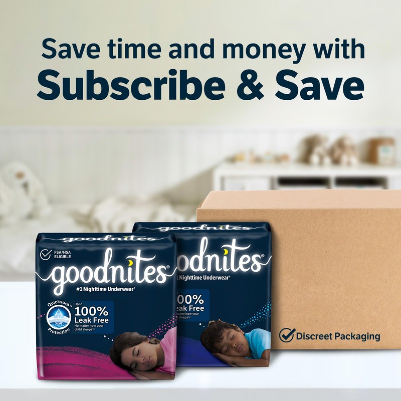 Goodnites Boys' Nighttime Bedwetting Underwear, Size Extra Large (95-120 lbs),