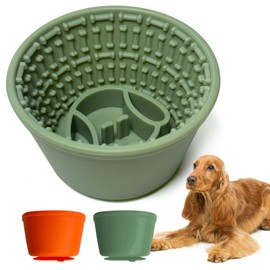 Dog Slow Feeder Lick Bowl, BPA-Free Silicone Lick Bowl, Interactive Dog Toys for Anxiety Relief, Non-Slip Lick Mat for Small Medium and Large Breed Dogs