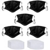 Face Masks Washable UK with Filters - Reusable/Adjustable/Washable Black masks