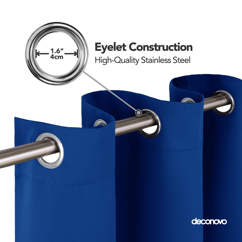 Deconovo Home Decorative Thermal Insulated Blackout Curtain Ring Top Curtain