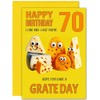 70th Cheesy Birthday Card - Large A5 Size - Cheese