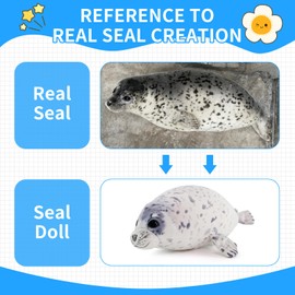 Sew Butiful Seal Stuffed Animal Toy, Cute plushies, 12" Seal Plush Pillow Gift for Girls Kids Children Birthday Christmas (Small)