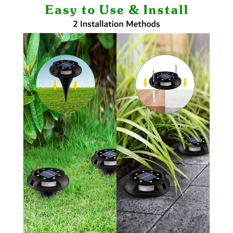 Biling Solar Pathway Lights Outdoor Uplight Sidelight, 12 Packs Blue