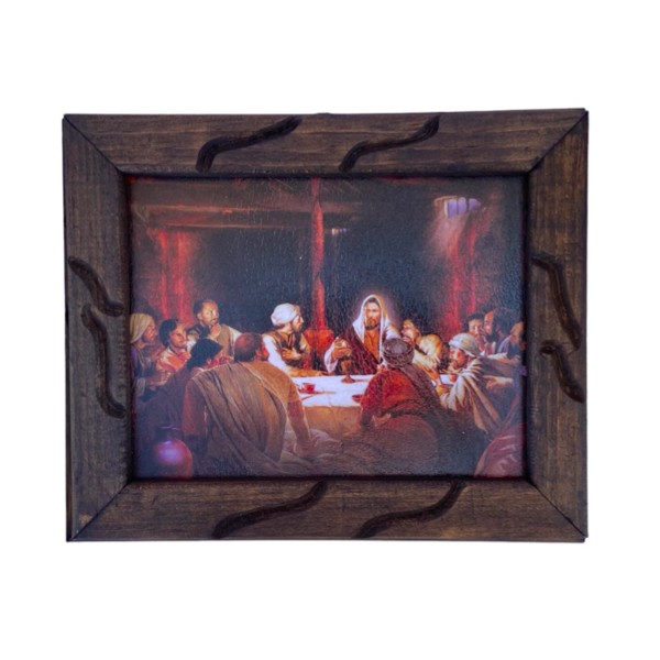 Ultima Cena Antiguo/ Last Supper Painting in Rustic Wood 9