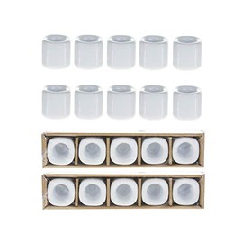 Mega Candles 10 pcs 3/4 Inch Diameter White Ceramic Chime Ritual Spell Candle Holders, Great for Casting Chimes, Rituals, Spells, Vigil, Witchcraft, Wiccan Supplies & More