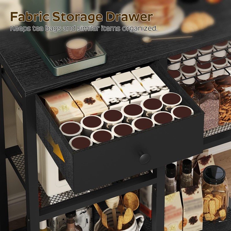 YATINEY Bakers Rack with Storage, 5-Tier Coffee Bar Station with