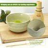 Handcrafted Bamboo Matcha Whisk Set, Ceramic Matcha Bowl with Pouring