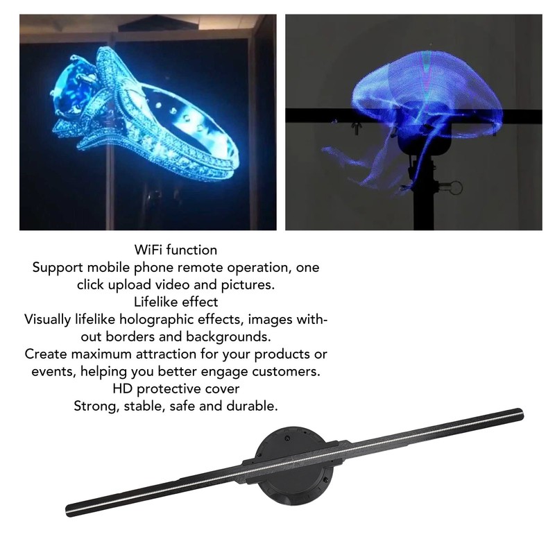 3D Holographic Advertising Machine 2000X402 Resolution 402 LEDs WiFi Function