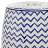 SAFAVIEH Home Collection Salana Chevron White & Navy Ceramic 18-inch