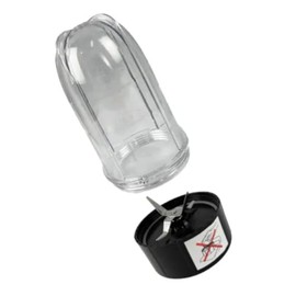 Vaso de Repuesto con Aspas para Licuadora Magic Bullet, Compatible con Procesador de Alimentos, Plstico Transparente                                  