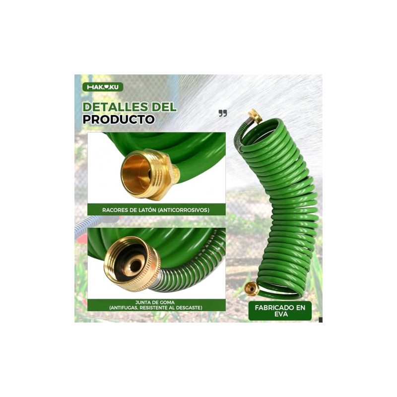 Manguera de Jardín Expandible 15 Metros Agua Flexible con 8